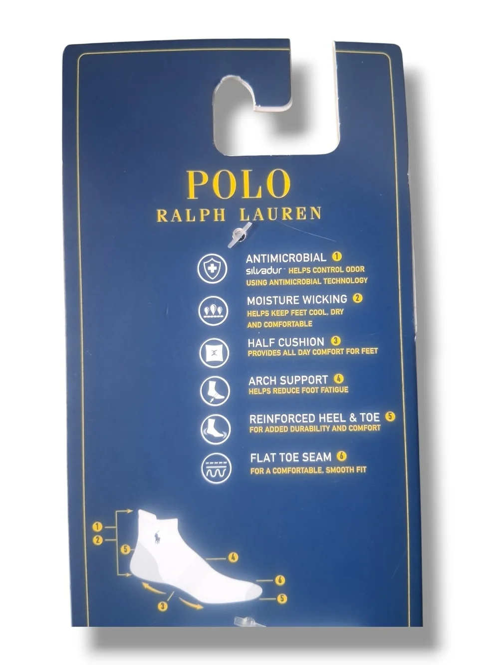 Polo by Ralph Lauren Low-Cut Athletic Socks - Navy, Red & White (3-Pack) XL